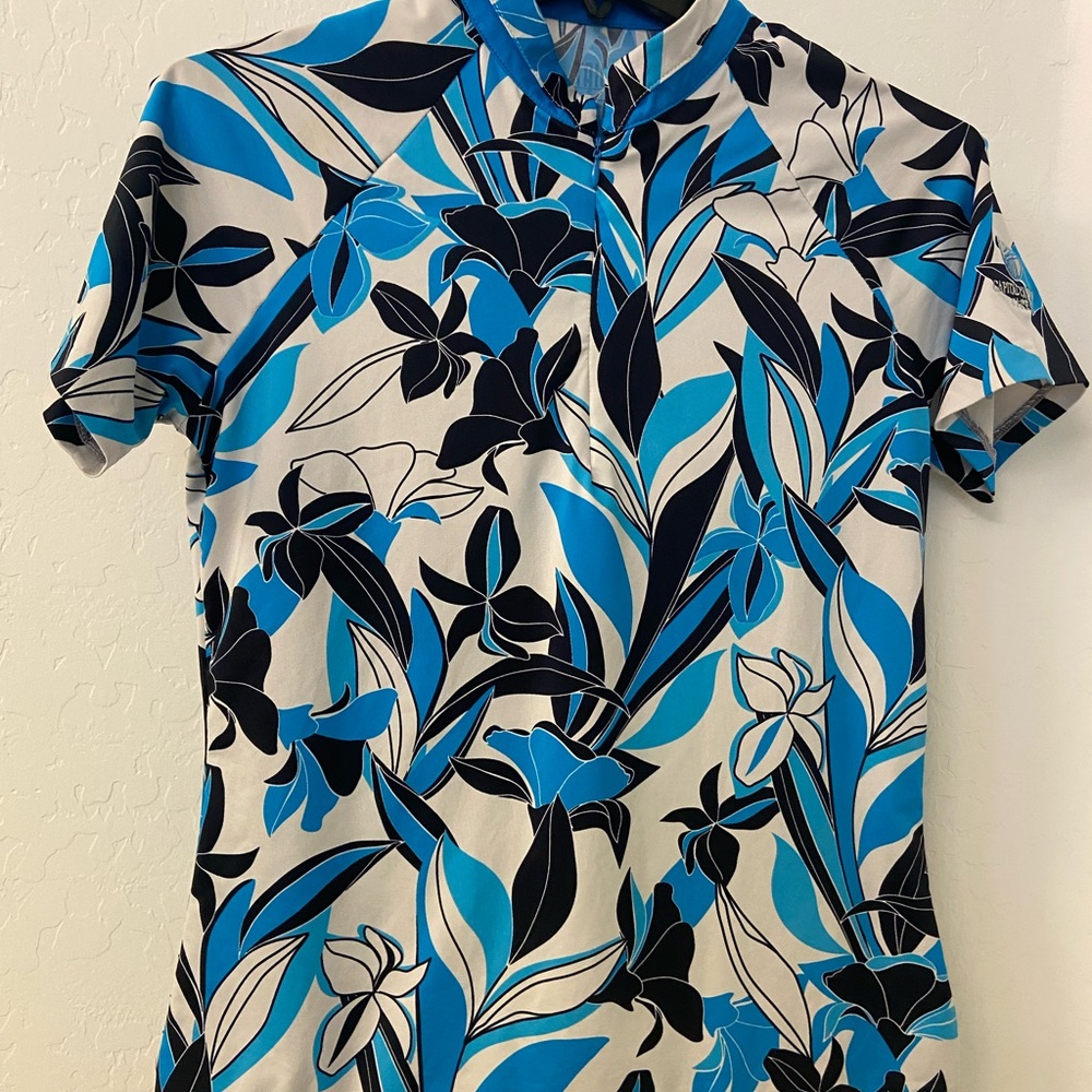 Tail Blue and Black Floral Short Sleeve Golf Tee